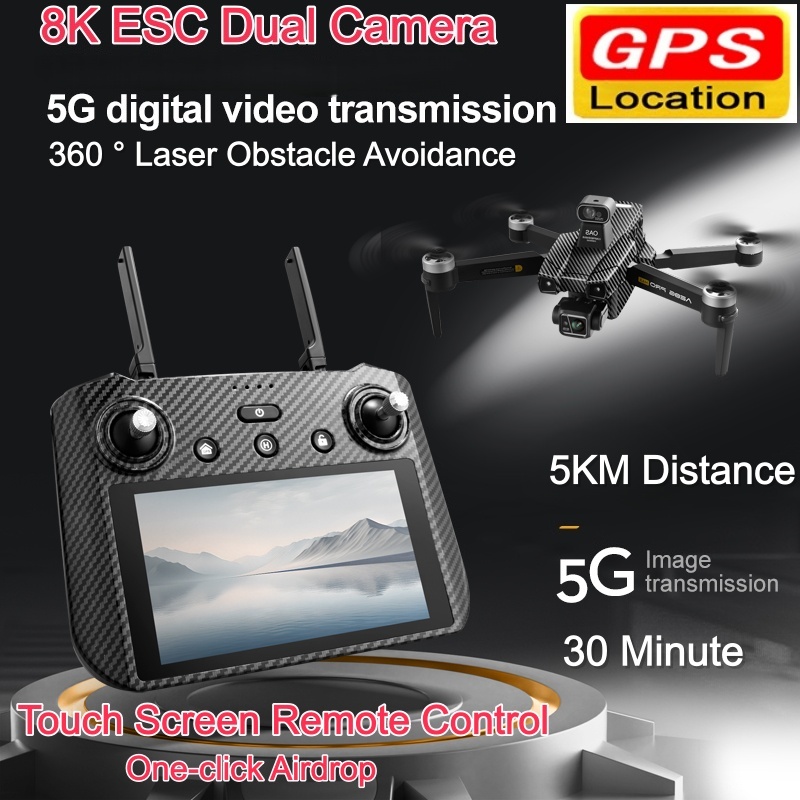 Drone Gimbal 3 Axis - Brushless 8K ESC Dual Camera Drone