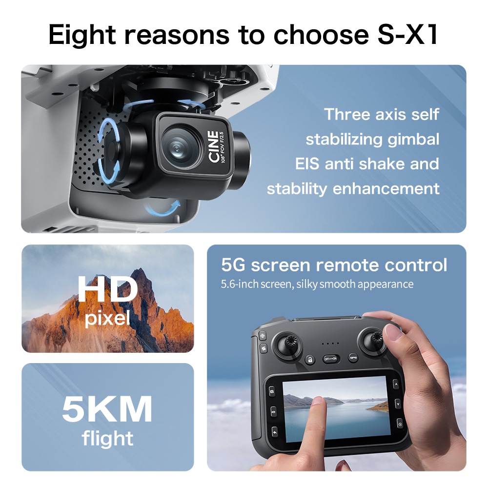 S-X1 MAX GPS Drone with 3-Axis - Drone Gimbal 3 Axis 评论和价格