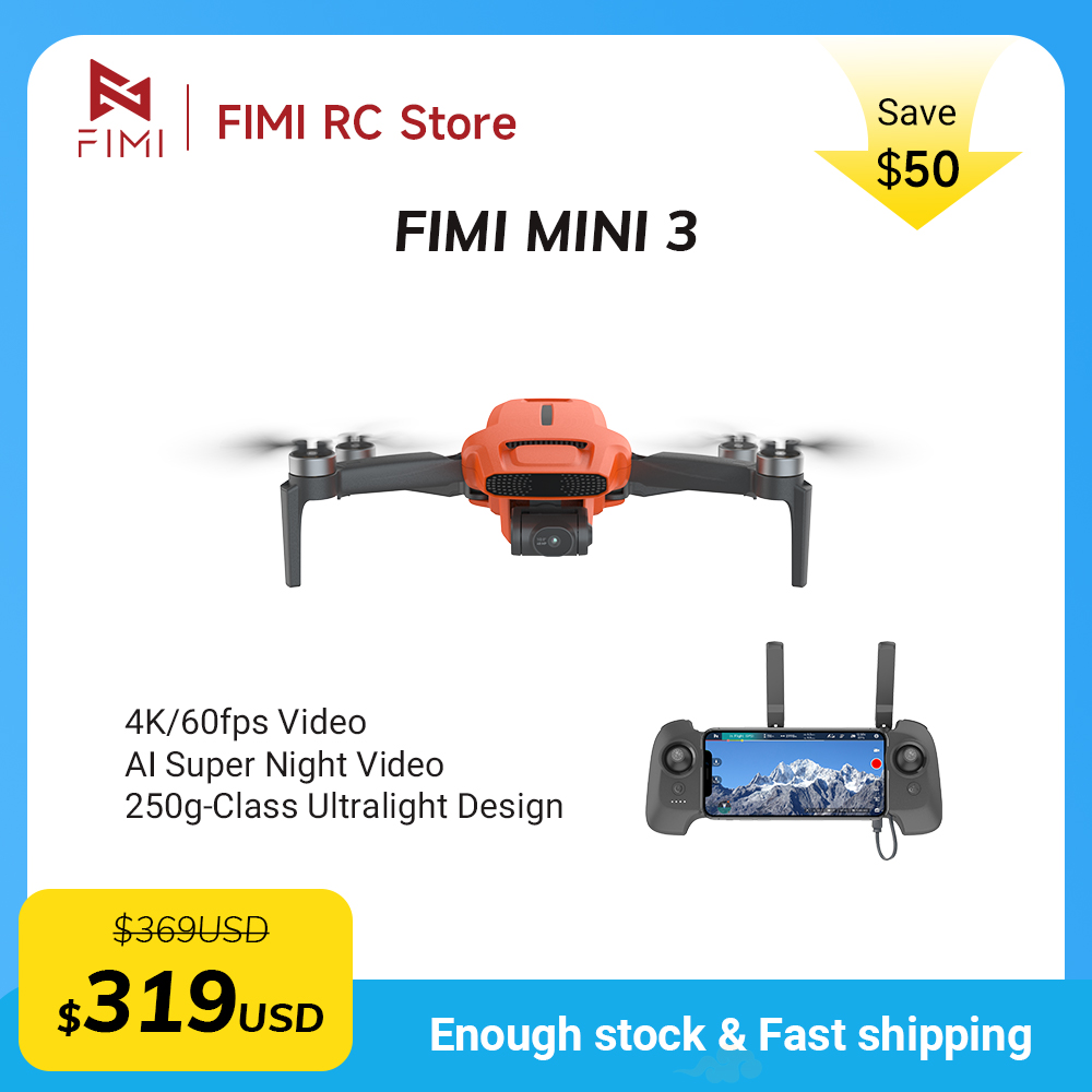 FIMI MINI 3 Camere Drone 4K 60 - Drone Gimbal 3 Axis 评论和价格